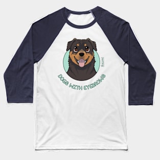 Dogs with eyebrows - Rottweiler Baseball T-Shirt